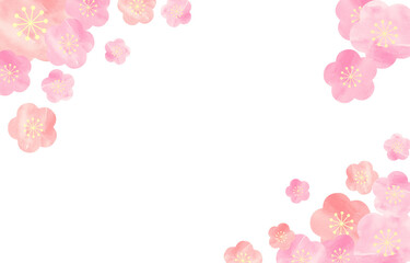 Frame with pink plums