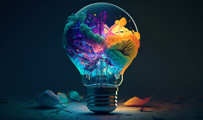 The metaphor of the lightbulb process of innovation and problem-solving in the human brain