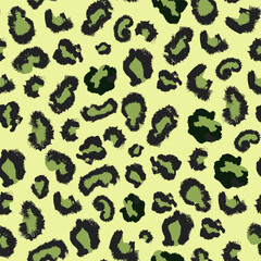 Green leopard seamless pattern. Digital modern background, colorful texture, digital background illustration, textured background