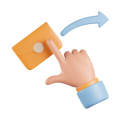 Gesture Forward Message 3D Icon
