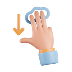 Screenshot Three Finger Down Gesture 3D Icon
