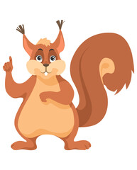 Cute squirrel forest animal emoticon flat vector