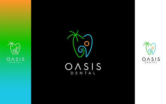 Beach dental  modern logo vector