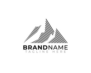 multi lines mountain black vintage logo