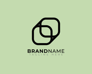 simple modern minimalist symbol of transformation transition Logo of two square connected