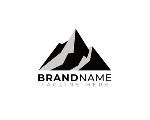 Fototapeta premium simple flat grayscale vintage mountain logo