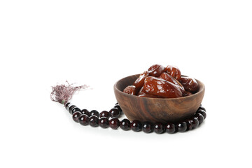 Concept of Muslim holy month Ramadan Kareem, isolated on white background