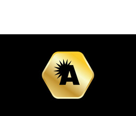 Sun Logo Gold Elegant Modern Initial Simple