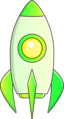 green rocket ship flat png