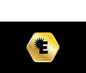 Sun Logo Gold Elegant Modern Initial Simple