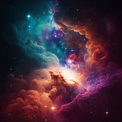 Space abstract galaxy formation nebula background generative ai