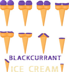 Big set various sweet tasty natural ice cream
