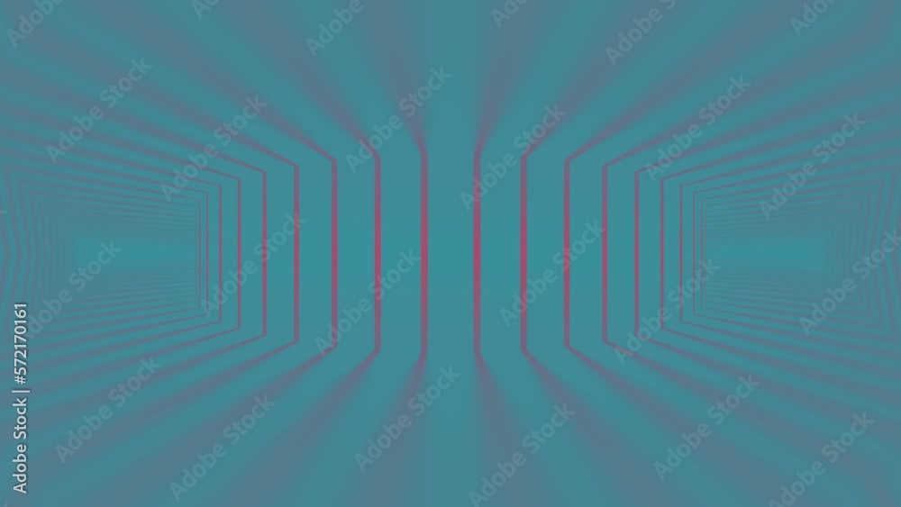 Poster Endless loop animation of bright background. Optical illusion. 3d rendering 4K