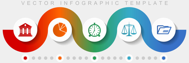 Education infographic vector template with icon set, miscellaneous icons such as architecture, graph, clock, scales and folder for webdesign and mobile applications