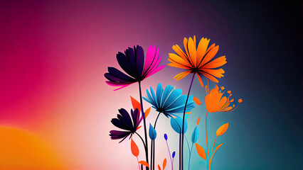 Minimalist springflower background wallpaper design (Generative AI)