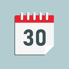 Icon page calendar day - number 30
