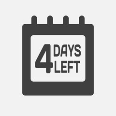 Countdown daily page calendar icon - 4 days left