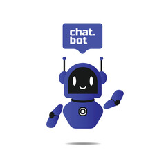 Fototapeta premium Blue robot chatbot icon design illustration