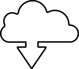upload icon minimalist cloud with arrows illustration in vector