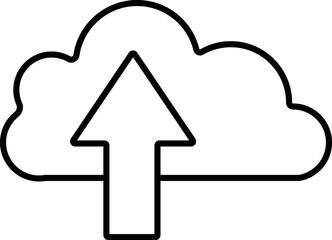 Fototapeta premium download icon minimalist cloud with arrows illustration in vector
