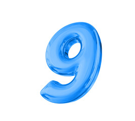 9 Blue Number
