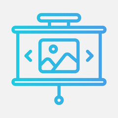 Gallery presentation icon in gradient style, use for website mobile app presentation