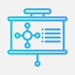 Diagram presentation icon in gradient style, use for website mobile app presentation