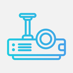 Projector presentation icon in gradient style, use for website mobile app presentation