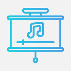 Music player presentation icon in gradient style, use for website mobile app presentation