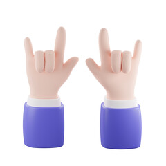 3d render of hand with gesture icons isolated.
