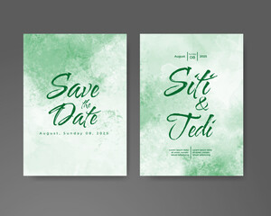 Wedding invitation with abstract watercolor background