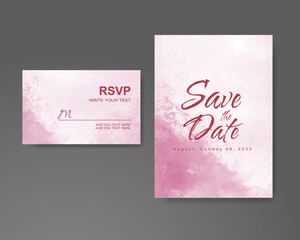 Wedding invitation with abstract watercolor background