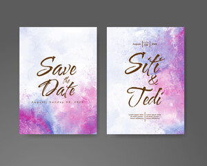 Wedding invitation with abstract watercolor background