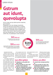 magazine, annual report mockup with pink headers, article