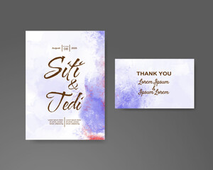 Wedding invitation with abstract watercolor background