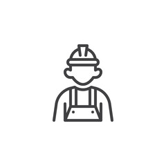 Construction worker line icon