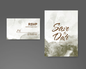 Wedding invitation with abstract watercolor background