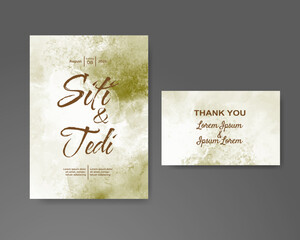 Wedding invitation with abstract watercolor background