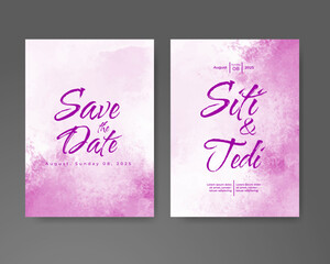 Wedding invitation with abstract watercolor background