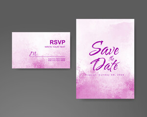 Wedding invitation with abstract watercolor background