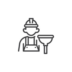 Plumber avatar line icon
