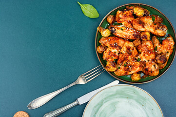 Grilled chicken wings.