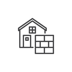 House building service line icon