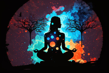 woman doing yoga. Generative AI	