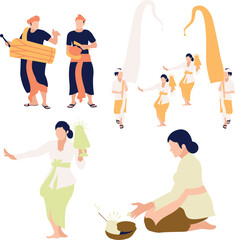illustration of a balinese people