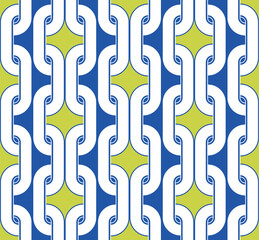 Abstract Chains Complex Geometric Vector Pattern Trendy Fashion Colors Art Deco Style Chic Design Endless Perfect for Allover Fabric Print or Wall Paper
