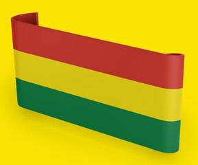  Bolivia Flag Ribbon Banner