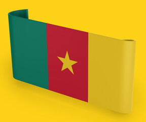 Cameroon Flag Ribbon Banner