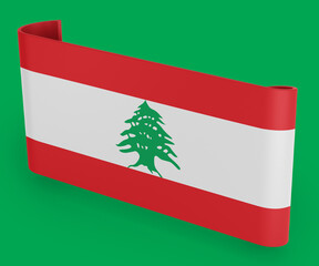 Lebanon Flag Ribbon Banner