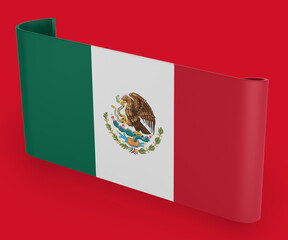 Mexico Flag Ribbon Banner